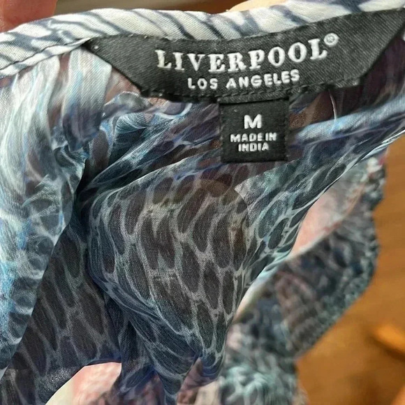 [M] LIVERPOOL LONG SLEEVE SHIRRED BLOUSE WITH NECK  TIES - Picture 8 of 8